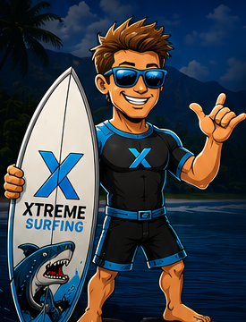 XtremeSurfing cartoon surfer mascot